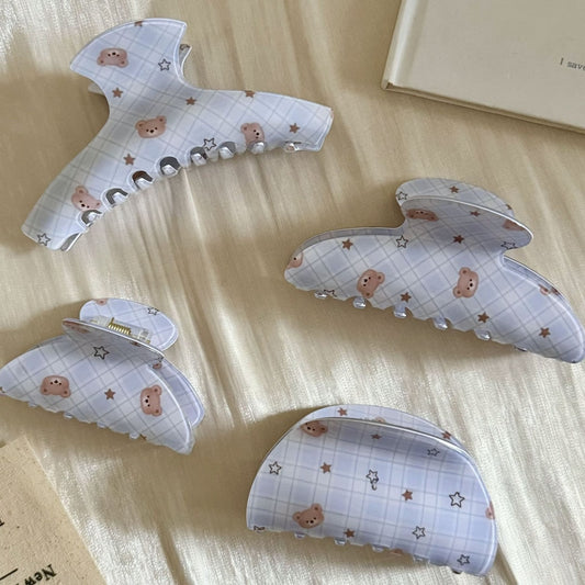 Beau - Cute Bear Print Acetate Hair Claw Clip