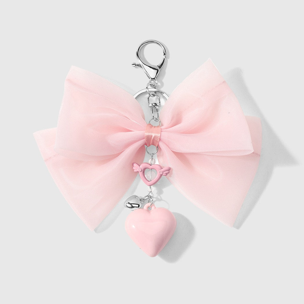 Keypus - Sweet Bow and Heart Charm Keychain