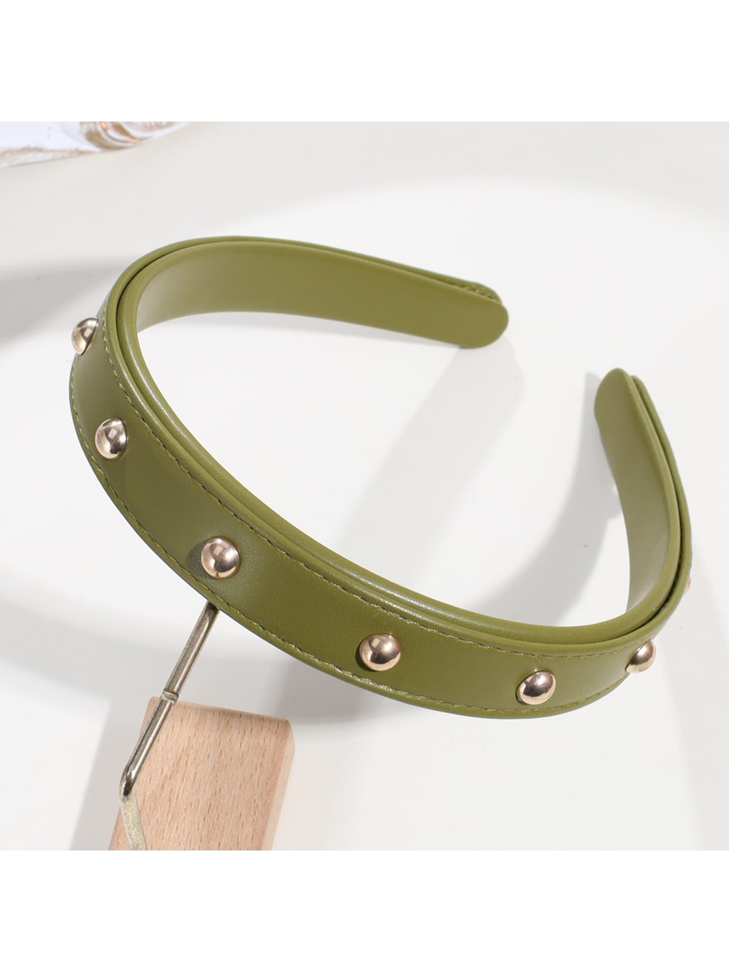 Gifty - PU Leather Studded Retro Style Headband