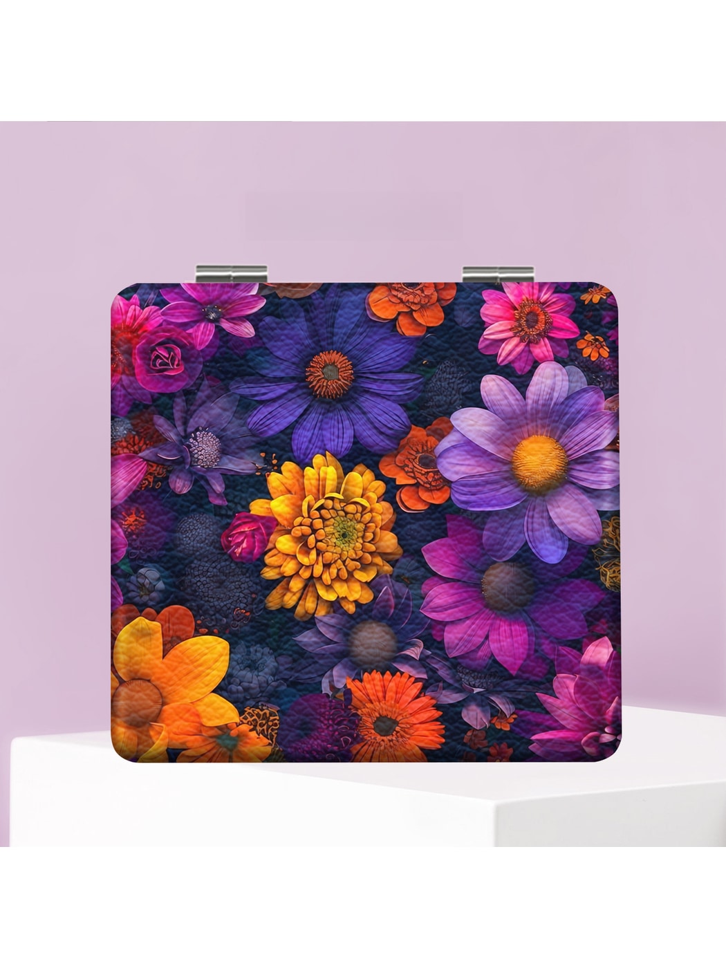 Mirroray - Portable Foldable Floral Print Makeup Mirror