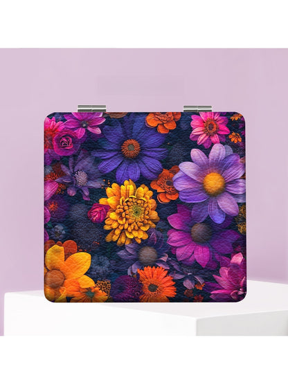 Mirroray - Portable Foldable Floral Print Makeup Mirror