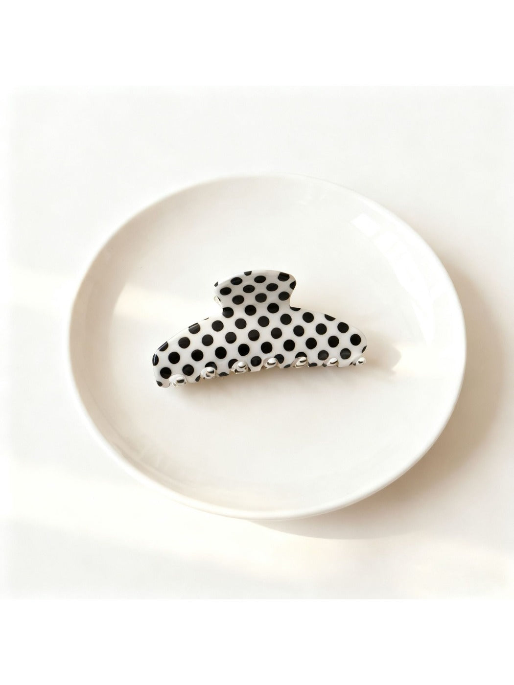 Beau - Elegant Solid Color Polka Dot Claw Clip