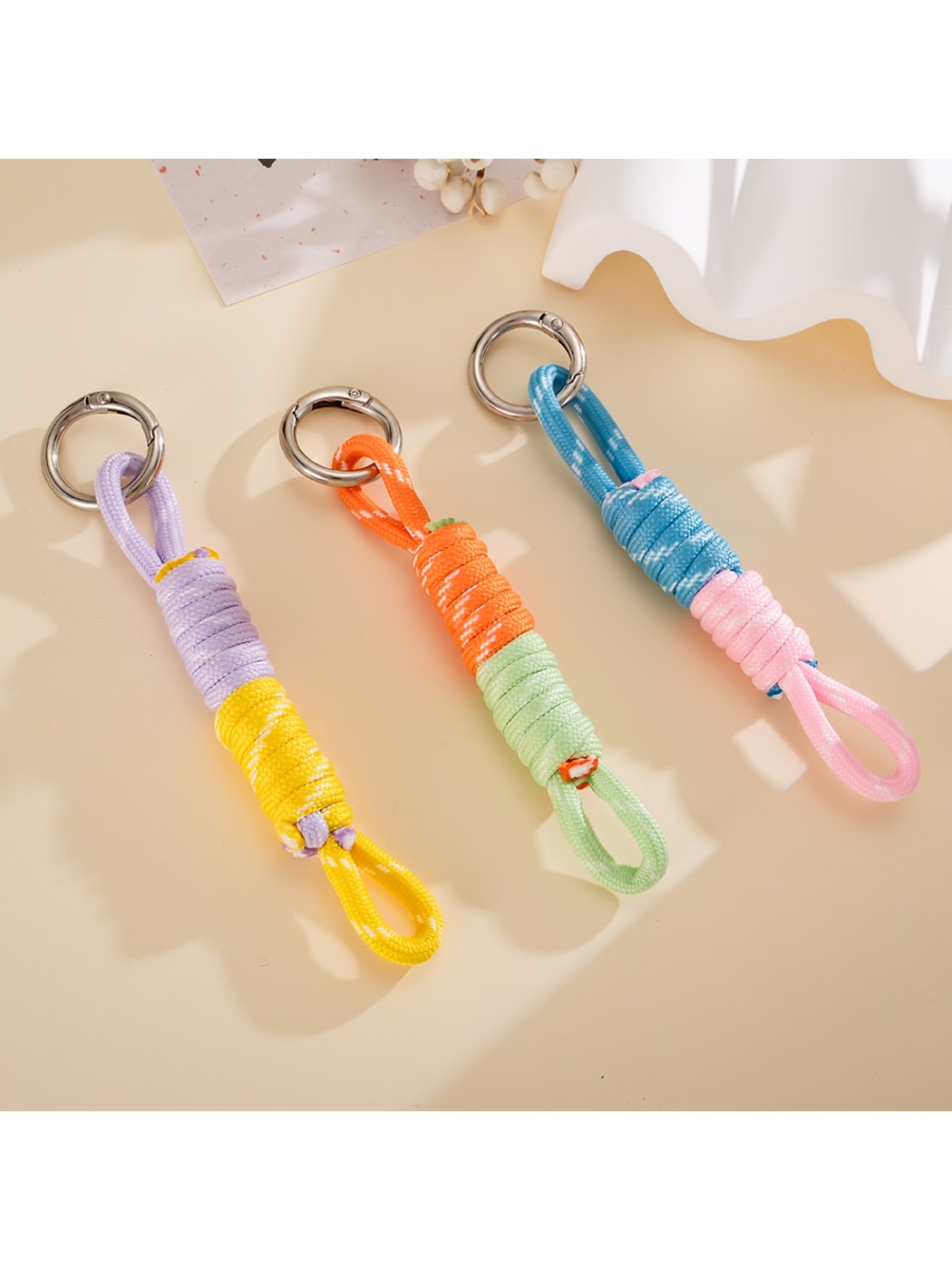 Keypus - Two Tone Rope Knot Bag Hanging Keychain