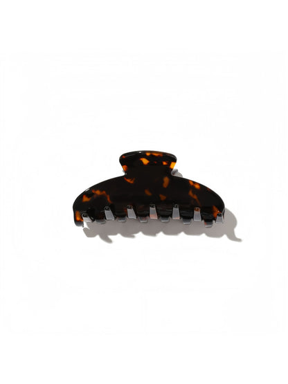 Beau - Oval Acetate Fiber Patterned Hair Claw Clip