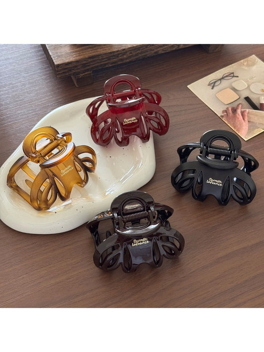 Beau - Glossy Oval Cutout Pumpkin Claw Clip