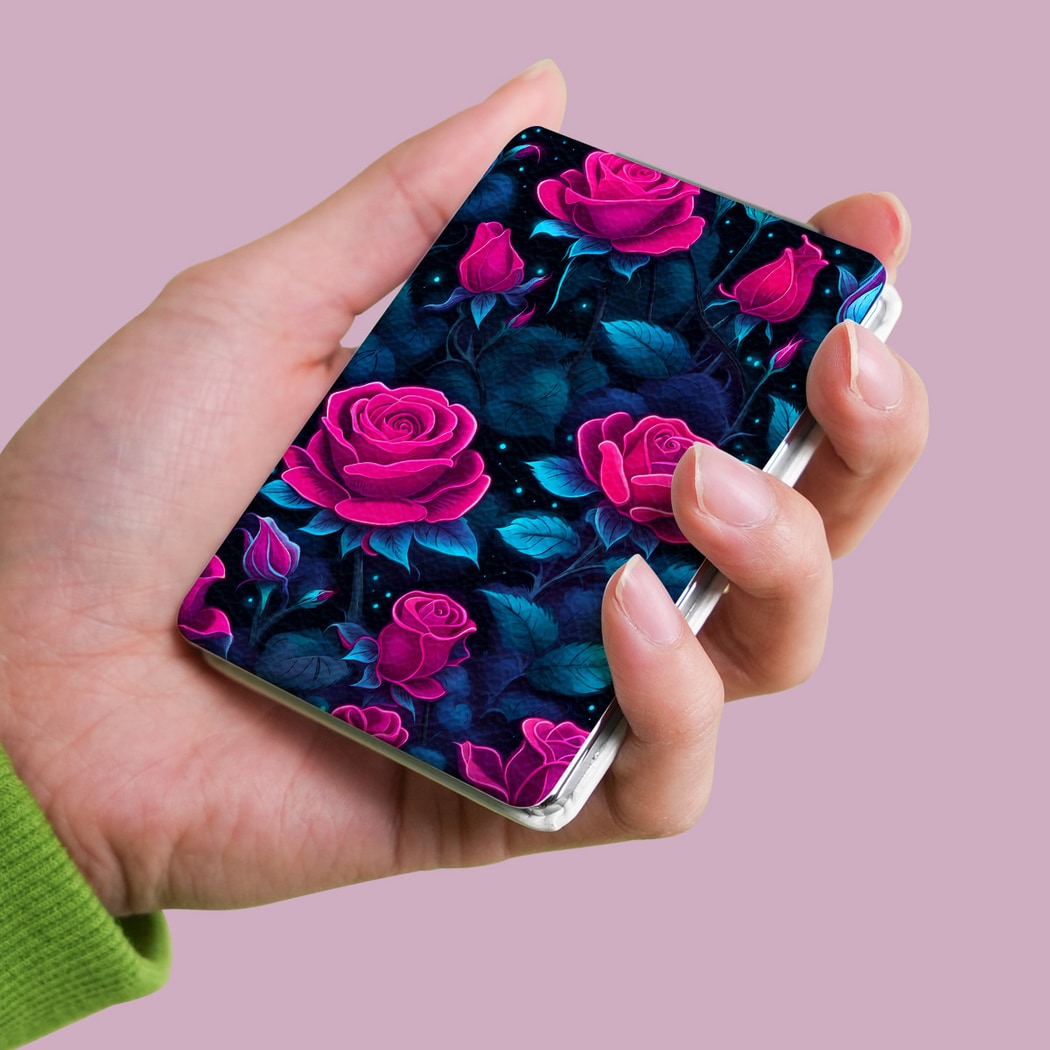 Mirroray - Rose Print Foldable Handheld Makeup Mirror
