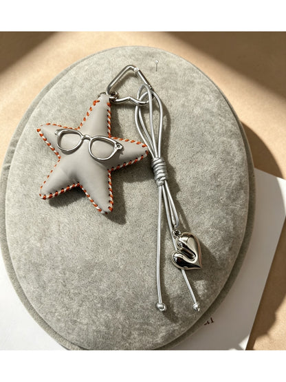 Keypus - Minimalist Artificial Leather Star Keychain