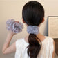 Gifty - Ruffled Polka Dot Polyester Mesh Hair Scrunchie