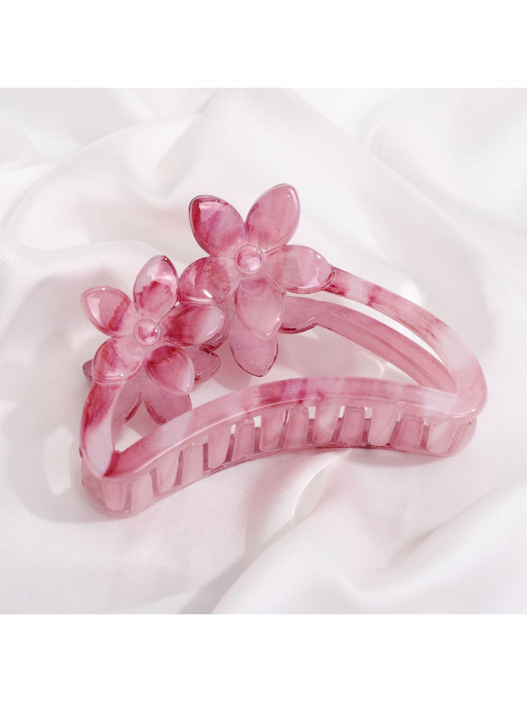 Beau - Glossy Flower Accent Ombre Claw Clip