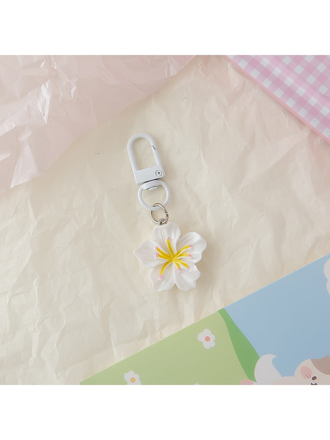 Keypus - Macaron Colored Cherry Blossom Keychain