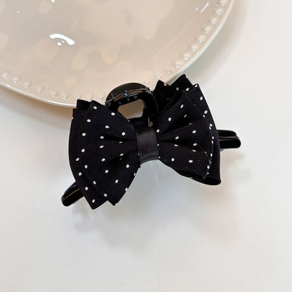 Beau - Polka Dot Bow Plastic Claw Clip