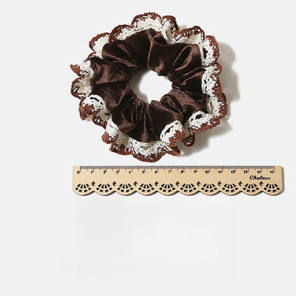 Gifty - Retro Velvet Lace Trim Scrunchie