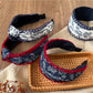 Bohemian style fresh headband with colorful floral pattern on fabric