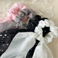 Gifty - Knotted Ribbon Dot Detail Hair Scrunchie