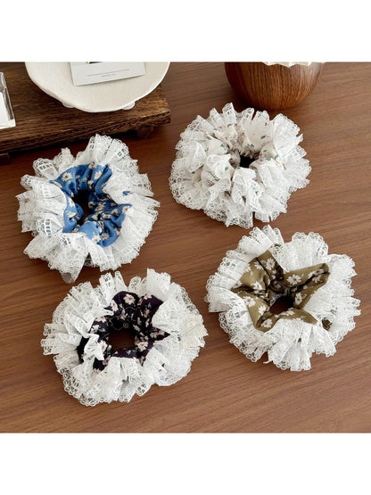 Gifty - Sweet Lace Floral Scrunchie for Ponytail