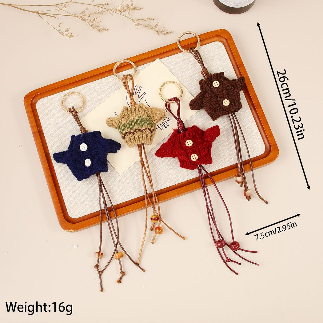 Keypus - Retro Sweater Mini Doll Alloy Keychain