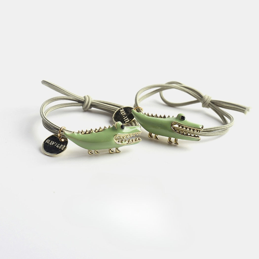 Gifty - Crocodile Charm Polyester Alloy Hair Tie