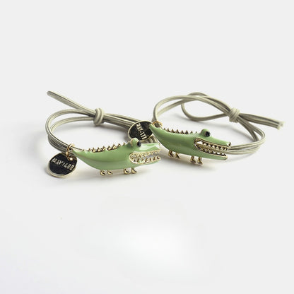 Gifty - Crocodile Charm Polyester Alloy Hair Tie