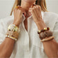 Side view of Lovra vintage beaded link bracelet showing bead details
