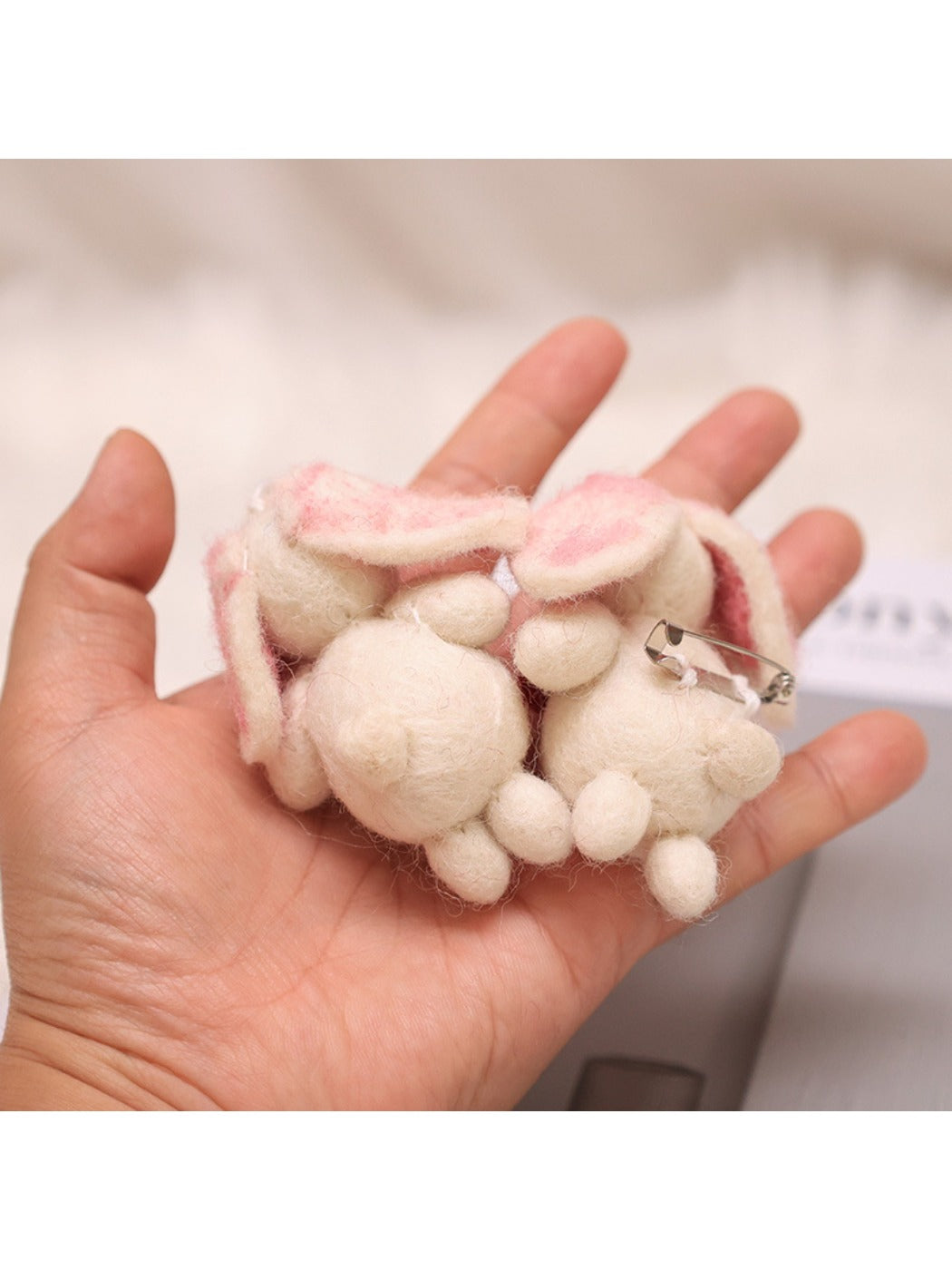 Feltery - Cute 3D Bunny Plush Keychain Bag Charm
