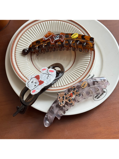 Beau - Cartoon Animal Twisted Plastic Banana Clip