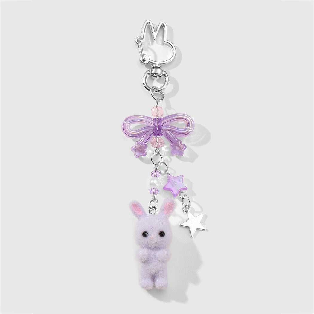 Keypus - Cute Bunny Bow Charm Decorative Keychain