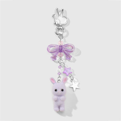 Keypus - Cute Bunny Bow Charm Decorative Keychain