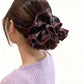 Gifty - Purple Checked Pattern Ruffle Scrunchie