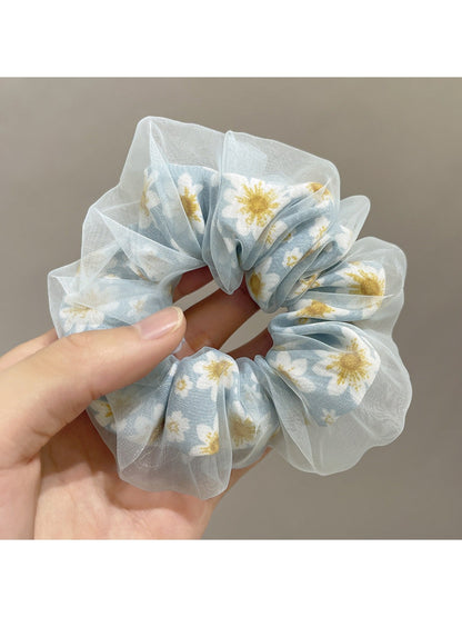 Gifty -  Double-Layer Mesh Daisy Scrunchies