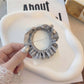 Gifty - High Elastic Ruffle Trim Decorative Hair Tie