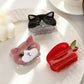 Beau - Apple and Cat Shape Glitter Claw Clip