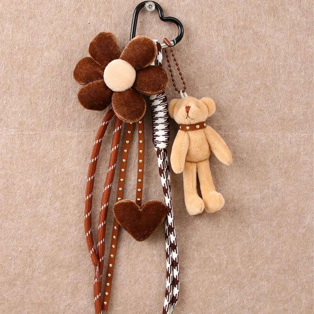 Keypus - Plush Bear Flower Heart Bag Charm Keychain
