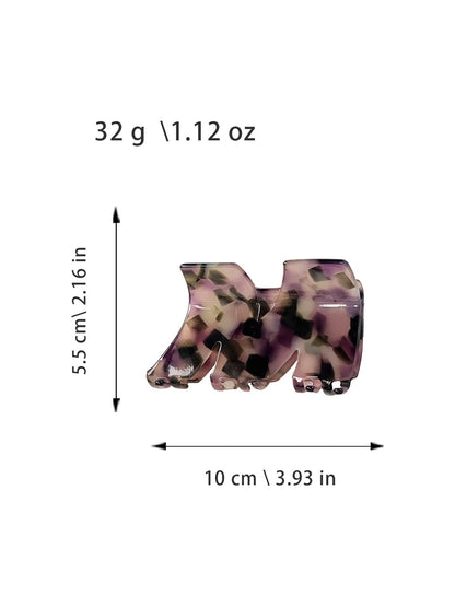 Beau - Glossy Marbled Acetate M Shape Claw Clip