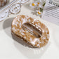Beau - Floral Print Flat Oval Spring Claw Clip