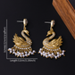Earedge - Vintage Swan Beaded Dangle Stud Earrings