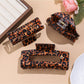 Beau - Retro Leopard Print Square Claw Clip