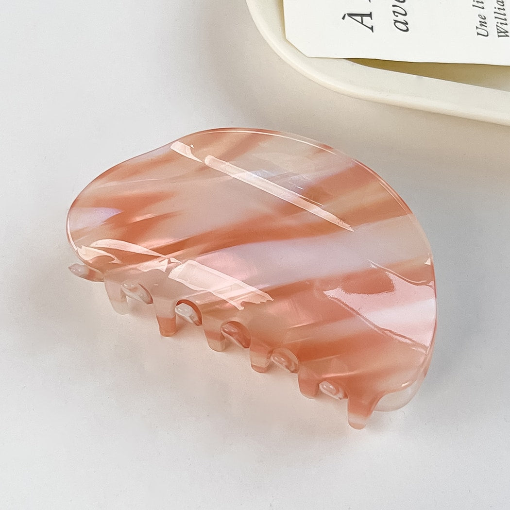 Beau - Patterned PVC Marbled Finish Claw Hair Clip