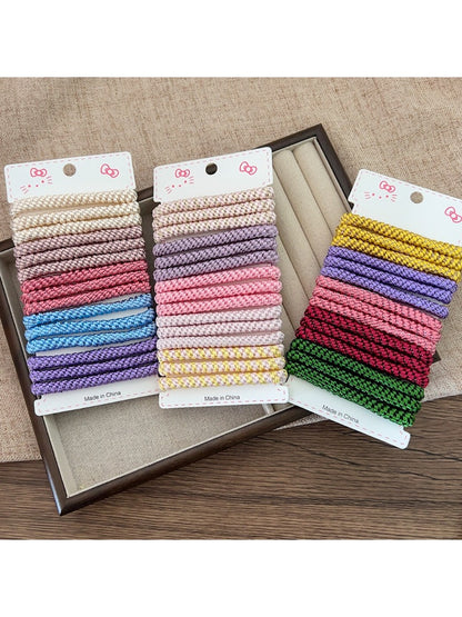 Gifty - Minimalist Braided Hair Ties Set Thick Scrunchies