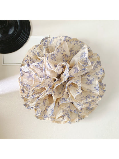 Gifty vintage multi layer tiny floral scrunchie displayed on a white background