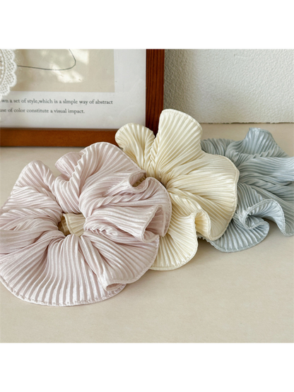 Gifty - Pleated Satin Look Ruffle Hair Scrunchie