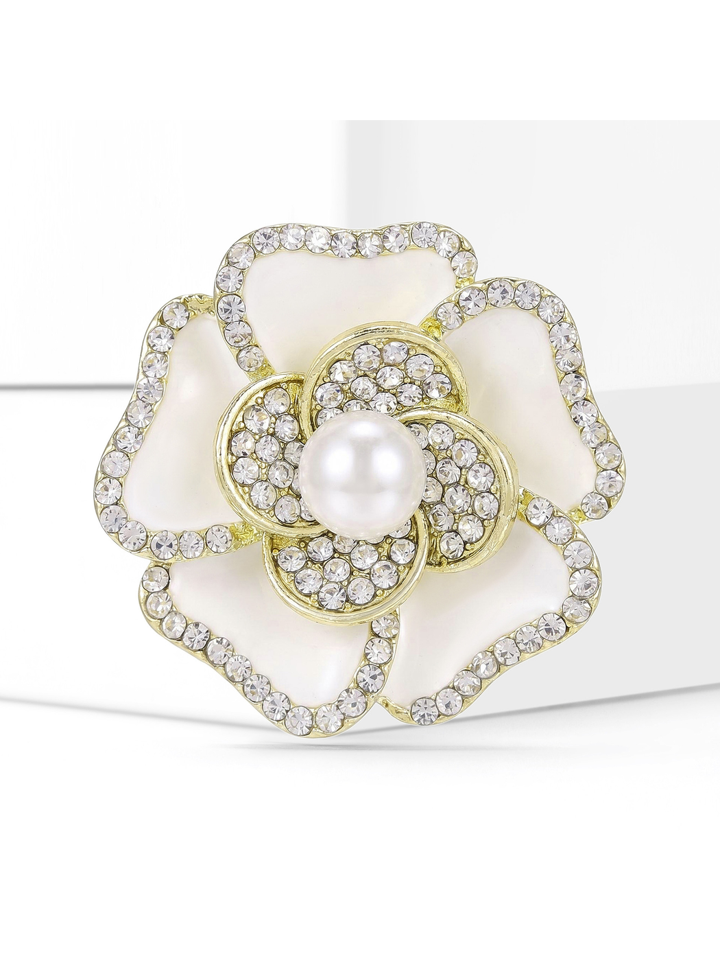 Brovia - Alloy Flower Brooch with Plated Finish