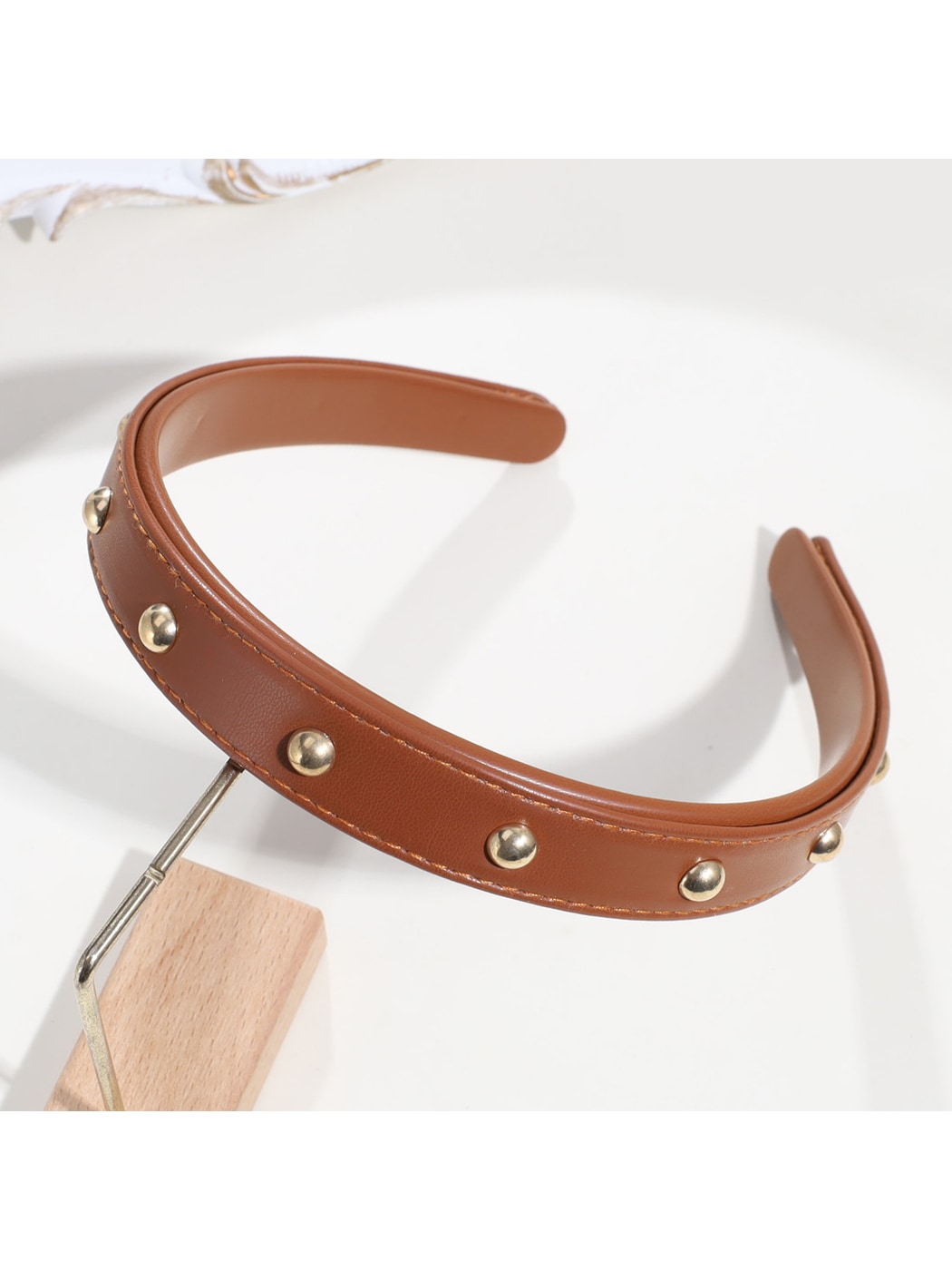 Gifty - PU Leather Studded Retro Style Headband