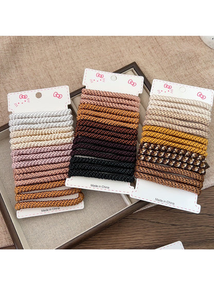 Gifty - Minimalist Braided Hair Ties Set Thick Scrunchies