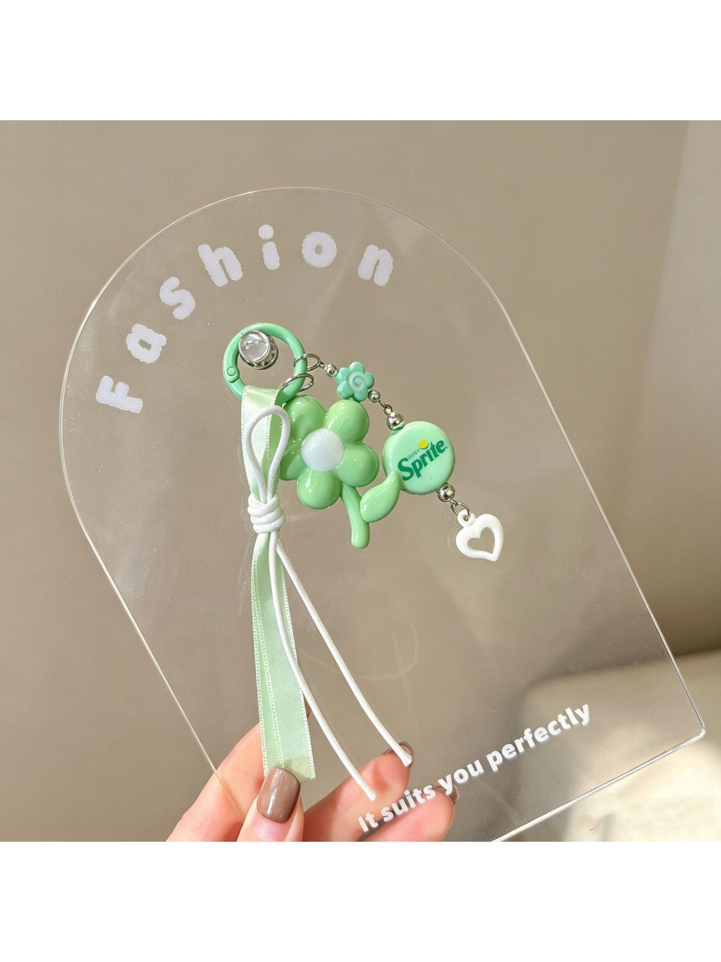 Keypus - PVC Flower Charm Woven Cord Bag Keychain