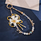 Keypus - Sculpted Iris Flower Beaded Bag Charm Keychain