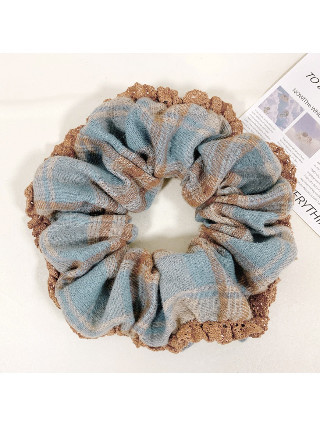 Gifty - Lace Color Block Gingham Head Tie