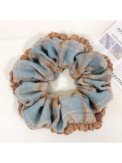 Gifty - Lace Color Block Gingham Head Tie