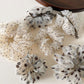Beau - White Polka Dot Mesh Banana Clip
