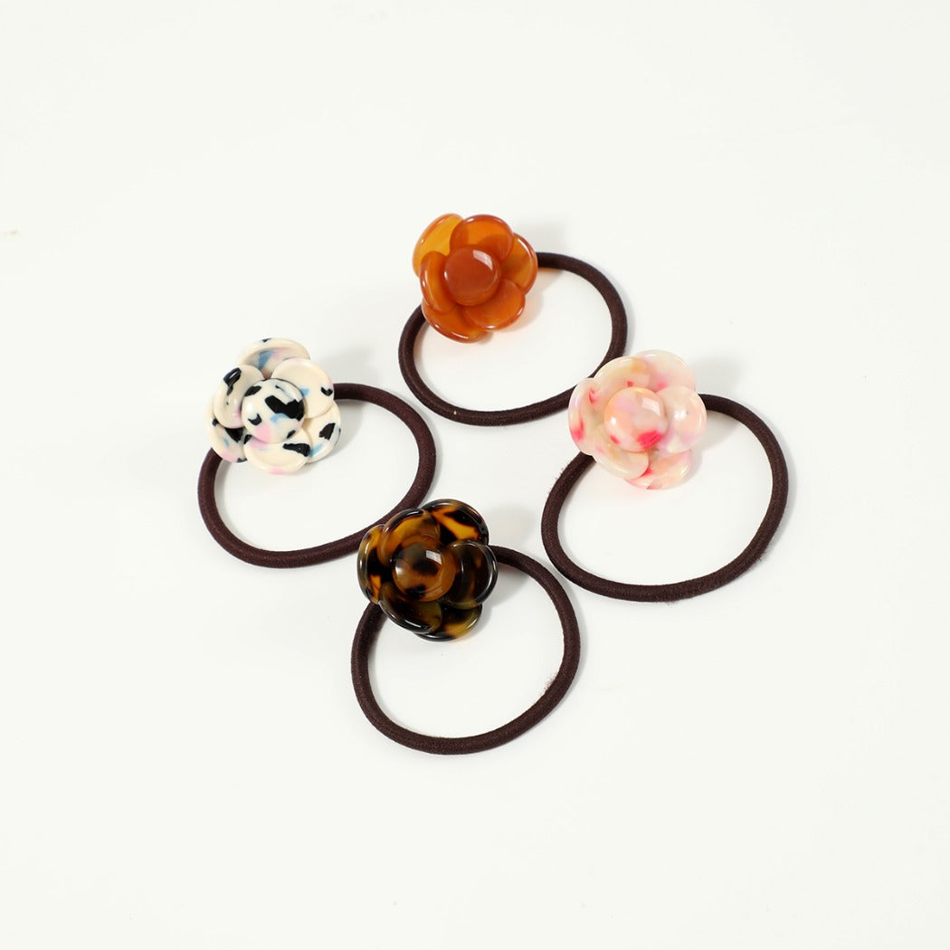 Gifty - Acetate Flower Hair Tie for High Ponytail Bun