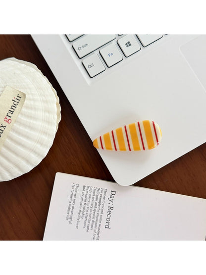 Beau - Sweet Style Striped Plastic Hair Claw Clip